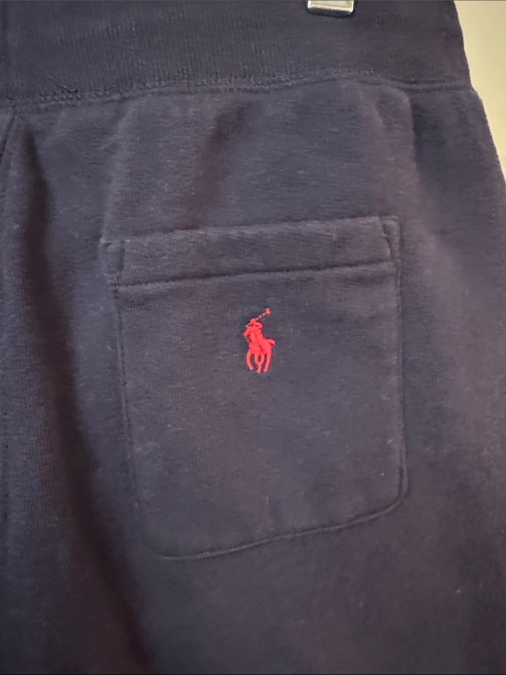 Polo by Ralph Lauren Navy Sweat Shorts with Multicolor Logo EUC XL - Picture 6 of 11